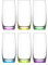 Highball Tumbler Drinking Glasses with Coloured Base Design - 240ml Capacity - Set of 6 Glasses