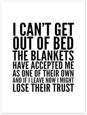 I can't get out of bed Poster von Creative Angel 50 x 70 cm Schwarz-Weiß Geschenkideen Wanddeko