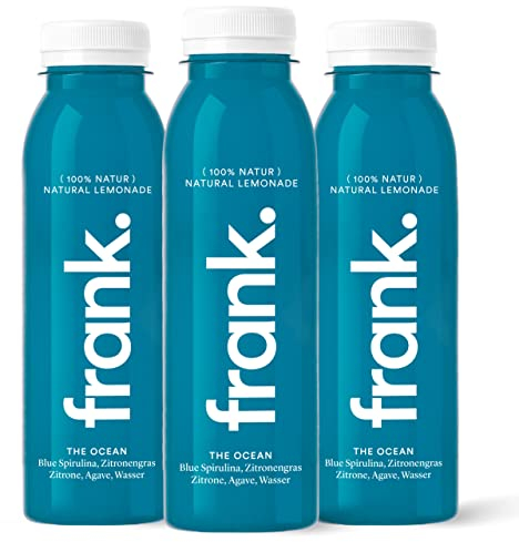 FRANK JUICE THE OCEAN – kaltgepresster veganer Saft | 12 x 330 ml | Aus Fruchtsäfte & Gemüsesäfte mit Blue Spirulina, Zitronengras, Zitrone und Agave, inkl. EINWEG-PFAND 3€