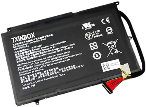7xinbox 11.4V 70Wh 6160mAh RC30-0220 RZ09-0220 RZ09-02877 RZ09-02878 Ersatz Laptop Akku für Razer Blade Pro 17 (2017) i7-7700HK i7-7700HQ,PRO 17 2019 4K UHD, PRO 17 2019 RTX 2060