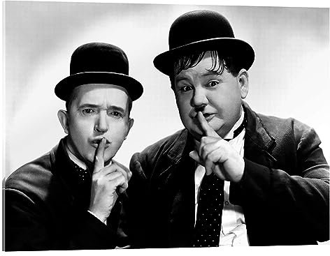 Posterlounge Dick & Doof (Laurel & Hardy) Acrylglasbild 40 x 30 cm Schwarz-Weiß Schwarz-Weiß Fotografie Wanddeko