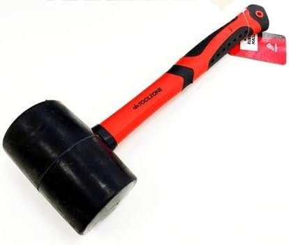 Dunnet Tools Premium Rubber Mallet 32oz / 907g with Fibreglass Handle Extra Grip Solid Rubber Mallet Hammer with TPR Grip Ideal for Tiling, Bricklaying Camping Hammers & Mallets