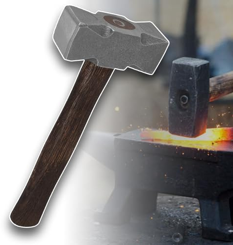 CTcar Martillo cuadrado de 2,2 libras con doble superficie de golpeo, perfecto para cuchillo de embutido de herrero