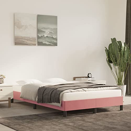 Coavain Aggiorna Giroletto Rosa 120x200 cm in Velluto Rete Singola Vestiletto Matrimoniale Contenitore Coprirete Divano Letto Angolare Bed Frame Letti a Soppalco una Piazza e Mezza