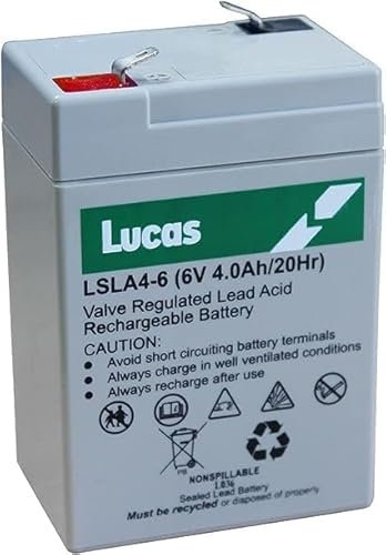 6v-4ah[4.5] lucas fully rechargeable battery ideal for toy cars - 1 year warranty
