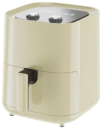 IkErna Freidora de Aire de 1200W, Puede Cocinar, Fríar, Hornear, Asar, Recalentar Y Deshidrato, 5 Litros de Capacidad/Beige