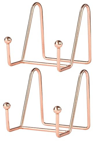 DIYEAH Support De Plaque En Fer Stable Et Robuste Pour Affichage De Petites Cartes De Visite Support Daffichage En Or Rose 2 Pièces