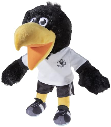 DFB Adler Plüschtier, Schwarz, 26 cm, Fußball-Outfit, EURO 2024, All Ages