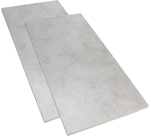 ben+camilla.com Einlegeboden Holz Wandregal | 80 cm x 30 cm lang in Beton – 2er Set | Regalboden Tischplatten Regalbretter Vintage auch für Schränke