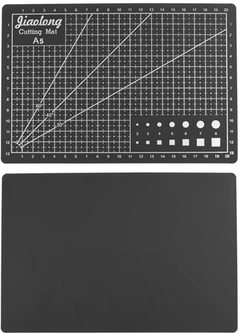 sourcing map A5 Self-Healing Cutting Mat 9x6 Craft Cutting Board for DIY Art Work Sewing Cutting, Black