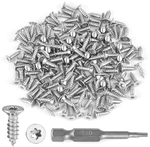 150 Pezzi Vite Autofilettante,Svasate Viti per Legno M3*10mm, Viti Autofilettanti per Metallo Testa Prugna 304 in Acciaio Inox con Cacciavite a Testa di Prugna, Viti Legno per Mobili