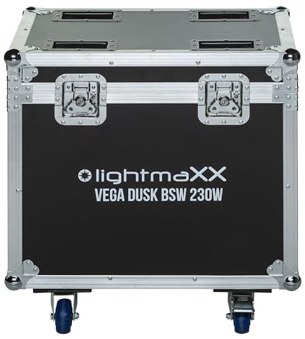 Stabiles Tourcase für 2 Moving Heads, 64,5x45,5x60,5 cm, 9 mm Multiplexholz, schwarz, mit Rollen, 2 Butterfly-Schlösser, abschließbar, robust, schützend