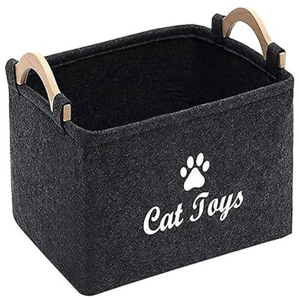 Zusammenklappbare Stoffbox für Hundespielzeug und Aufbewahrungsbehälter mit Griff, Spielzeug-Hundekorb, Haustier-Aufbewahrungsbox, Organizer, Spielzeug, Katzenzubehör, Behälter, Filzkörbe, Behälter
