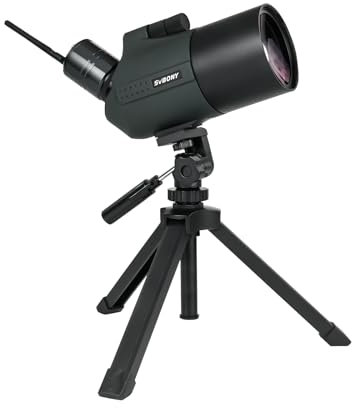 Svbony SV41Pro Mini Mak Spotting Scope with SC001 Camera, 28-84X80mm FMC Dual Speed Foucs, Digiscoping can Remote Photoshoot, Maksutov Spotter Scope for Aldult, Target Shooting, Archery, Astronomy