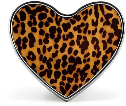 Broche en forme de cœur en métal avec imprimé léopard et guépard pour sacs à dos ou revers, broche de Saint-Valentin, épingles en forme de cœur