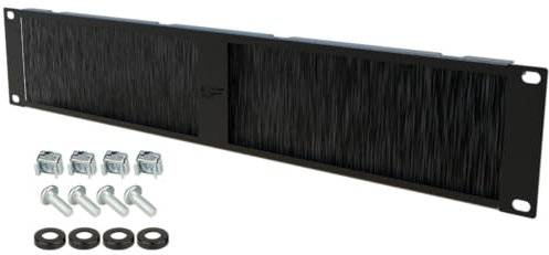 Stalflex Cable Management Plaque de Brossage 2U 19 Pouces - Baie de Brassage Fabriqué en métal très résistant - Informatique Serveur Accessoire