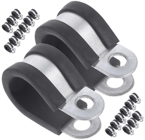 Gadpiparty 20stücke Teiliges Edelstahl Rohrklemmen Mit Gummischutz Langlebige Kabel Schlauchschellen Einfache Montage Befestigungsschellen Für Kabel Rohre Und Leitungen