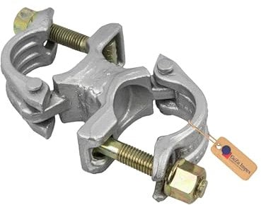 GeZu Impex Giunto Parallelo per Ponteggio 48 x 48 mm Set di 8 Bulloni ad Anello Zincati a Caldo Morsetti a Vite Chiuso per Impalcature a Lavoro Pesante