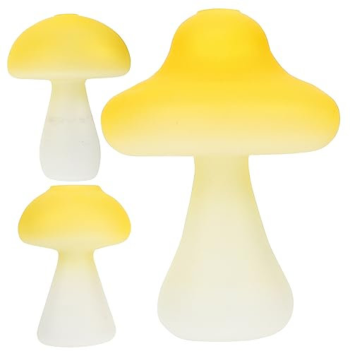 BESPORTBLE 3St Pilzvase Bahnhof Pilz Solar- Blumenzwiebel Pflanzer künstliche Blumen der Hortensie künstliche blüten Artificial kleine Glasvase Pilz-Pflanzgefäß aus Glas Yellow