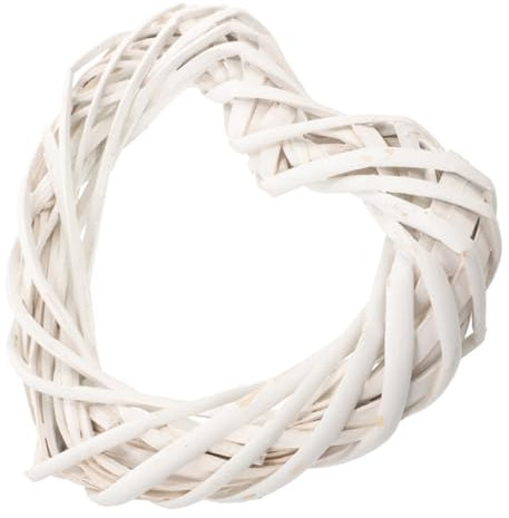 Cabilock Kränze Herzförmiger Rattan Kranz Für DIY | 20cm Weißer Weidenkranz | Und Weihnachtsdekoration | Bastelmaterial Für Und Wanddeko Dekokranz Für Haustür