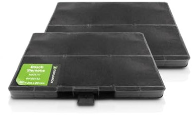 DEKAROX 2x Aktivkohlefilter 320 x 243/215 x 23 mm für Bosch 11026771 00705431 DHZ5346 Siemens LZ53451 Neff Z5102X1 Geruchsfilter Kohlefilter 2-er Set für Dunstabzugshaube Umluftbetrieb Küchenhaube