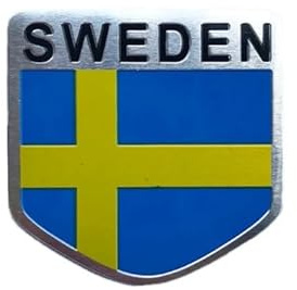 3D Metall Schweden Flagge Sweden Flag Sticker Emblem Aufkleber Auto 5 x 5 cm