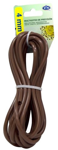 S&M 541223 – Microtubo Flexible marrón Ø 4 mm x 5 Metros Longitud para riego por Goteo | Diámetro Interior de 4 mm; Exterior de 6 mm | Longitud: 5 Metros | Color: marrón