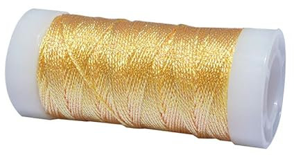 1 rotolo di filo metallico per uncinetto dorato, filato metallico iridescente, filo per maglieria Shinny per ricami