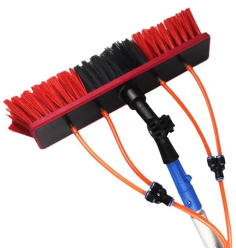 Outil de nettoyage de panneau solaire, brosse à eau extensible de 10 m avec tête de 55 cm, poteau en alliage d'aluminium, kit multifonction pour panneaux PV, fenêtres, verre