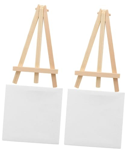 HOMSFOU 2sätze Staffelei Mit Zarter Leinwand Für Selbstgemachte Mini-leinwände Multifunktionale Leinwandstaffelei Aus Holz Für Bastelbedarf Und Mini-deko Fürs Zuhause