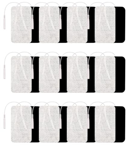Healthcare World Large Clear TENS Electrode Pads 10x5cm (12-Pack) - Self-Adhesive Muscle Recovery & Electrotherapy Pads for Pain Relief, Compatible with Most TENS Machines