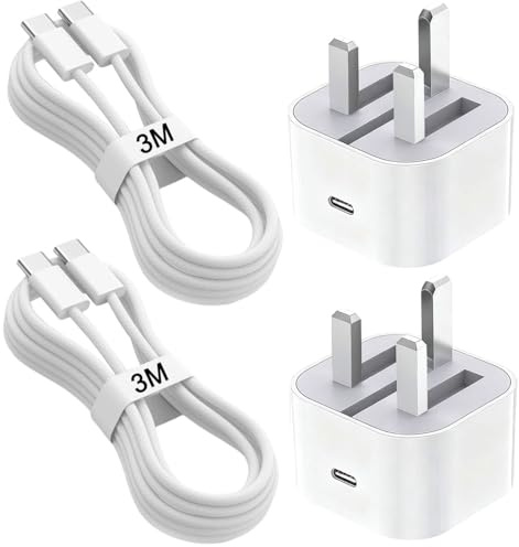 XQO 3m Charger for Google Pixel 10/10 Pro XL/10 Pro Fold/9/9 Pro XL/8/8a/8 Pro/7/7a/6/5/4/3 XL, (2Pack) 20W USB C Long Charging Cable Lead Plug for IPhone 17/16/15/16e, iPad 10/11/A16/Mini 7/6 Gen