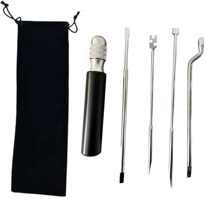 perfeclan Piano Regulating Tool Kit with Combination Handle Luthier Tool High Performance Maintain Metal DIY Accessories Piano Tools, 5 piece