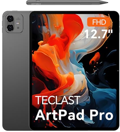 TECLAST Tablet Artpad Pro Case 12.7 Zoll Android Tablets mit Hülle, Stift. Gaming Tablet Dual SIM LTE, 20GB RAM 256GB ROM, 10000mAh, Widevine L1, GPS/GMS, TypeC Anschluss, 30W Schnellladung