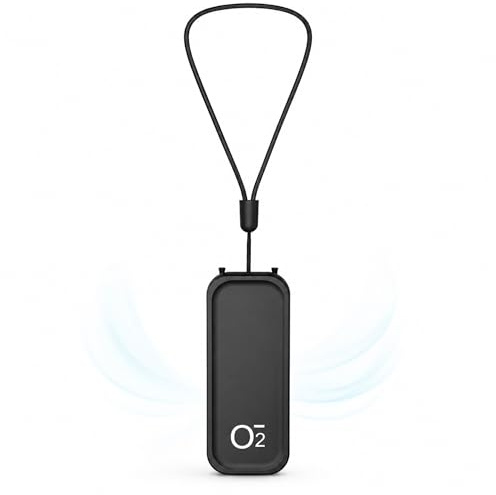 Wearable Negative Ion Air Purifier Necklace (Black) – Portable Personal Air Cleaner with USB Rechargeable Battery, Quiet Filterless Ionizer for Travel, Office, Commuting