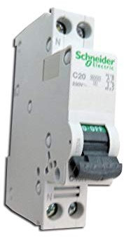 Disjoncteur 20A 1P+N courbe C 6KA C40N (équivalent au DT40N 21367 MULTI9) SCHNEIDER ELECTRIC 17574