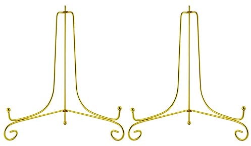 Tincogo Gold Metall Tellerständer Tellerhalter Eisen Staffelei Display Ständer für Schüssel Teller Kunst Foto Bilderrahmen(10 Zoll)