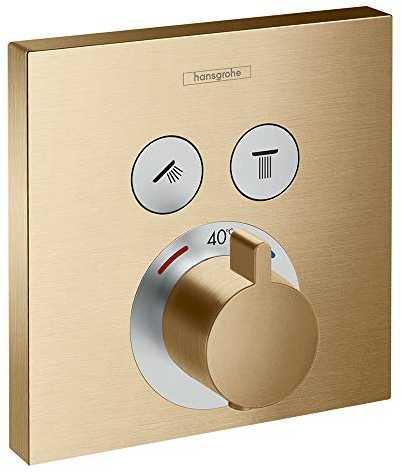 hansgrohe ShowerSelect Set de finition pour mitigeur thermostatique encastré avec 2 fonctions, bronze brossé, 15763140