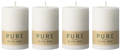Wenzel Pure Kerze Olive Wax 9x6cm, weiß (4 Stück)