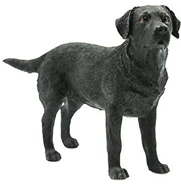 NEFSO Schwarzer Labrador Retriever Statue Skulptur Hund Modell Statuette Simulation Tierfigur Moderne Heim Innendekoration Garten Hof Rasen Dekoration Ornament