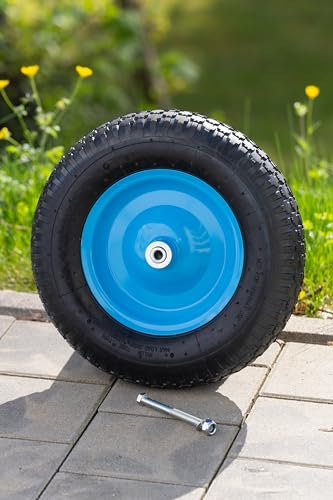 Tirex Schubkarrenrad 4.80/4.00-8 Ø 390mm 200 kg Achse Schubkarrenreifen Felge Ersatzrad Gartenkarre (Luft Reifen)