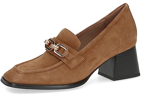 CAPRICE Damen Trotteur aus Leder mit Trapezabsatz, Braun (Brandy Suede), 40 EU