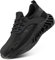 Hitmars Zapatos de Seguridad Hombre Mujer con Punta de Acero Ligero Zapatillas Trabajo Prevención Calzado de Construcción U4B Negro-Negro EU44