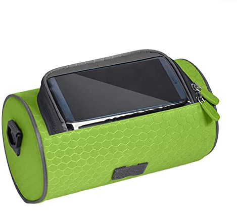 Frontpaket, Batterie-Frontpaket, spritzwassergeschütztes Frontträgerpaket, Auto-Put-Tasche, Bildschirm-Reittasche, Umhängetasche, leicht Laufen Zubehör Damen (Green, A)