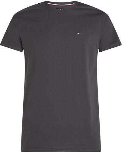 Tommy Jeans T-Shirt Manches Courtes Homme TJM Original Slim Fit, Gris (New Charcoal), S
