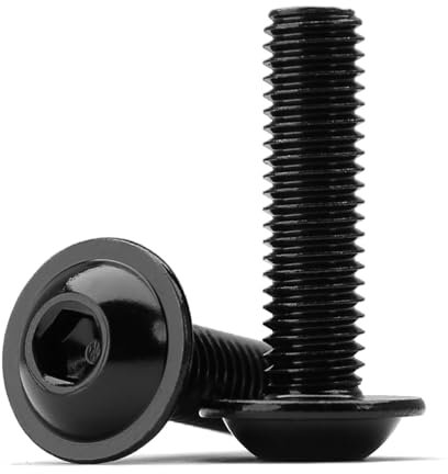 (10 unidades) M8 Tornillos de Cabeza Allen Semirredonda M8 x 45 mm Brida Hexágono Interior Acero Inoxidable 304 Negro Rosca Completa