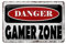 Schild Blech 30x20cm - Made in Germany - Spruch danger Gamer Zone Metall Deko Blechschild