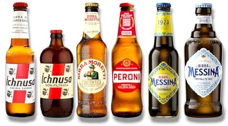 Italien Mixpaket - Kleine Bier-Reise durch Italien mit Ichnusa, Birra Moretti, Peroni & Messina - Ideales Geschenkset (6 Flaschen)