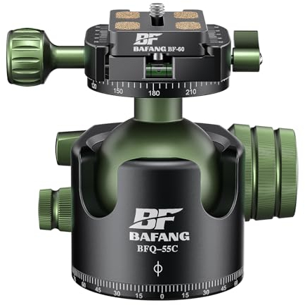 BF BAFANG Kugelkopf Stativkopf,55mm Stativkopf mit U-Form Nut,360 Grad Schwenkfuß für DSLR Kamera,Einbeinstativ,Camcorder,Maximale Belastung 35kg
