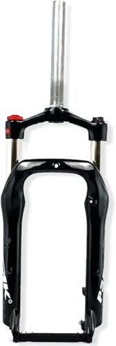Forcella Fat Bike 20X4.0 In Mountain Bike Forcella Tubo Dritto Da 28.6Mm Corsa 100Mm Forcella Con Molla A Olio QR 9Mm Forcella Ammortizzata Freno A Disco Bright black,20in